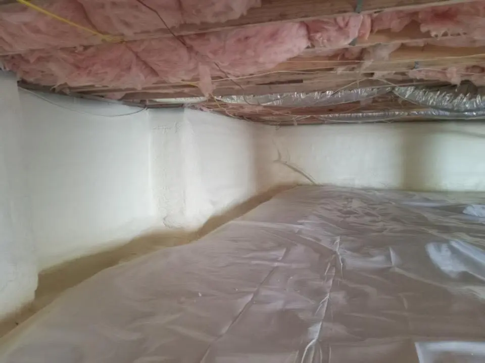 Crawl space encapsulation with closed-cell spray foam for Roof Maintenance in Tolland